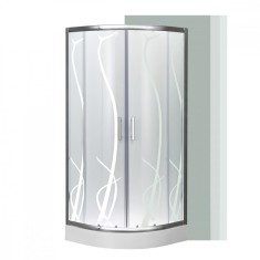 Cabină de duș curbată Spirit BAMBOO 90x90x194 cm, cu cădiță de duș din acril armat