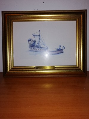 Tablou Reproducere Lasse Aberg Teddy bear in boat 23.5 x 18.5 cm foto