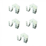 Set 5 carlige duble cu fixare pe perete, 17x12x5 cm