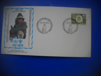 HOPCT PLIC FDC S 1940 GROENLANDA ANUL INTERNATIONAL AL COPILULUI 1979 foto