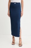 Rotate fusta culoarea albastru marin, maxi, drept, 1133811725