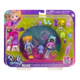 Set 2 papusi cu haine si accesorii, Polly Poket, HKV97, Polly Pocket