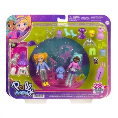 Set 2 papusi cu haine si accesorii, Polly Pocket, HKV97