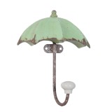 Cuier fier forjat ceramica maro verde antichizat model Umbrela 12 cm x 5 cm x 15 cm