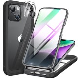 Carcasă 360 de grade pentru telefonul 13/14 cu protector de ecran integrat &ndash; Neagră Slim