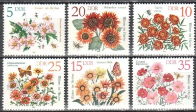 DDR 1982 - Flori de toamna, serie neuzata foto