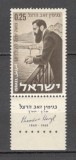 Israel.1960 100 ani nastere Th.Herzl:scriitor-cu tabs MI.39