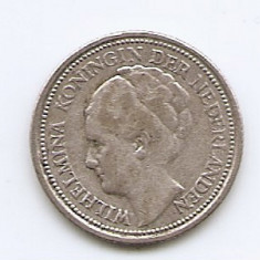 Olanda 10 Cents 1928 - Wilhelmina, Argint 1.4 g/640, 15 mm KM-163 (2)