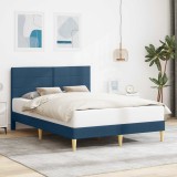 vidaXL Cadru de pat cu headboard albastru 140 x 190 cm țesătură 42027587