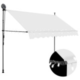 VidaXL Copertină retractabilă manual cu LED, crem, 250 cm