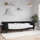 VidaXL Pat de zi cu saltea, negru, 100x200 cm, catifea 3196678