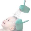 Cana Clătire Bebeluși, Model Ursuleț, M&acirc;ner 10 cm, Culoare Verde Mentă, Material Plastic, Dimensiuni 11x16 cm, Oem