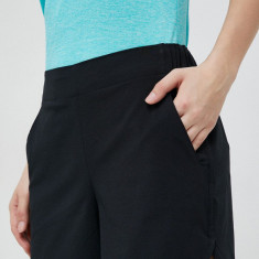 Columbia pantaloni scurți outdoor Pleasant Creek femei, culoarea negru, neted, high waist