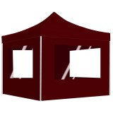 VidaXL Cort de petrecere pliabil cu pereți, bordo, 2 x 2 m, aluminiu