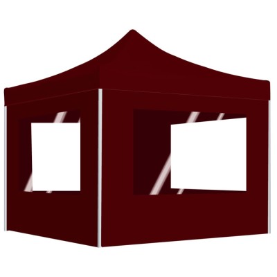 vidaXL Cort de petrecere pliabil cu pereți, bordo, 2 x 2 m, aluminiu foto
