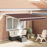 vidaXL Copertina retractabilă automat cu LED, maro, 300x250 cm 3215376