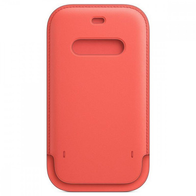 Husa de protectie telefon Apple pentru iPhone 12 Pro Max, Leather Sleeve, MagSafe, Pink Citrus foto