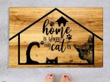 Cumpara ieftin Covoras Intrare Cat House, 40x60 cm, Cauciucat