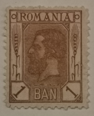 Rom&amp;acirc;nia Lp 53 Spic de gr&amp;acirc;u stema mare 1 ban nestampilat foto