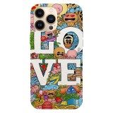 Husa compatibila cu Apple iPhone 15 Pro Max model Love is art, Silicon, TPU, Viceversa, Transparent, Carcasa