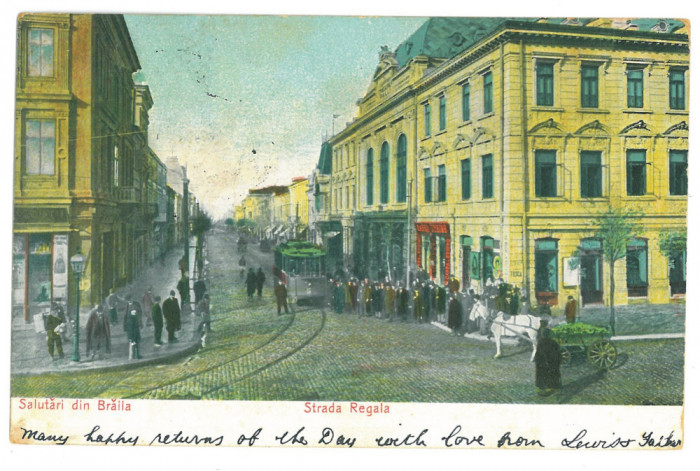 580 - BRAILA, Market, Romania - old postcard - used - 1907