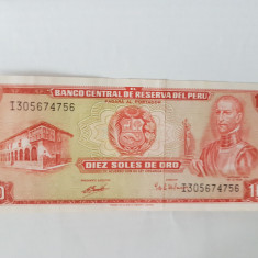 Peru 10 Soles de Oro 1972 Noua