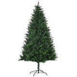 Brad de Craciun Artificial 180cm cu 786 Ramuri Deschidere Automata, Brad de Craciun Bogat, din Metal, Usor de Montat, Verde HOMCOM | Aosom Romania