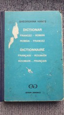 Dictionar Francez Roman, Roman Francez, GHEORGHINA HANES, 1991, 680p, cartonata