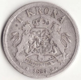 Moneda Suedia - 1 Krona 1897 - Argint, Europa