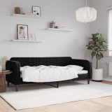 Cumpara ieftin Pat de zi, negru, 80x200 cm, catifea