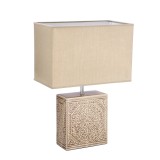 Cumpara ieftin Veioza ceramica textil maro 33 x 18 x 48 cm