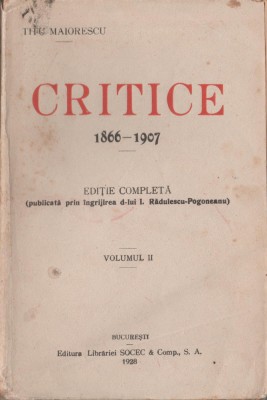 Titu Maiorescu - Critice (vol. II) foto