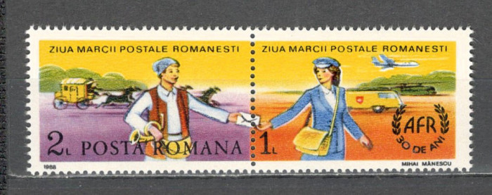 Romania.1988 Ziua marcii postale-cu vigneta ZR.829