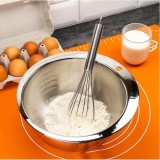 Set Bol Inox Kinghoff 2.5L + Tel Inox, Diametru 21-25cm, Universal, Masurare Usoara, Curatare Facila