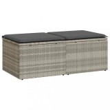 Cumpara ieftin Set canapea de gradina cu perne, 2 piese, gri deschis poliratan