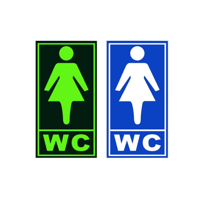 Stiker Semn informare fosforescent WC Femei 20-10 cm foto