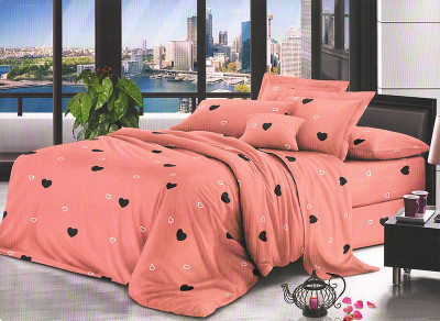 Lenjerie de pat pentru o persoana cu husa elastic pat si fata perna patrata, Anzu, bumbac mercerizat, multicolor foto