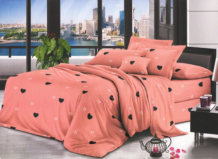 Lenjerie de pat pentru o persoana cu husa elastic pat si 2 fete perna dreptunghiulara, Anzu, bumbac mercerizat, multicolor