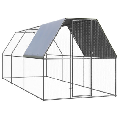 vidaXL Coteț de exterior pentru păsări, 2x6x2 m, oțel zincat foto