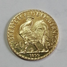 Replica după moneda de aur de 20 Francs, renumitul "cocoșel"