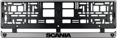 Set 2 bucati, suport numar inmatriculare argintiu Scania II foto