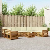 vidaXL Seturi de canapele 11 pcs Natural și Crem Lemn Solid de Acacia 3375605