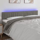 Cumpara ieftin Tăblie de pat cu LED, gri deschis, 180x5x78/88 cm, catifea