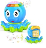 Caracatita Interactiva Muzicala cu Lumini, +6 Luni, Baieti/Fete, Jucarie Bebe, Simulare Telefon, Urmarire, Tarare, Cadou