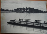 Foto interbelica originala ; Pod plutitor pe Somes ,com. Timaiu , Jud. Satu Mare
