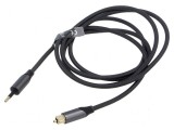 Cablu Toslink 3,5mm Mini - 1,5m, Negru, PVC, Vention