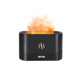 Difuzor aromaterapie si umidificator ultrasonic, cu efect de flacara, cablu USB, 180 ml, 17x10x7 cm