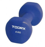 Gantera TOORX MN-4, Neopren, 4 kg (Albastru)