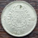 (A918) MONEDA DIN ARGINT SUEDIA - 2 KRONOR 1947, LIT. TS, REGELE GUSTAV V, Europa