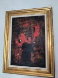 Anemone realizate de artistul Murivale, ulei pe panza cașerată pe carton